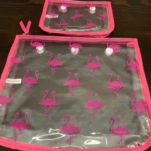 BOGG Bag Zippered Pouch set with Flamingos